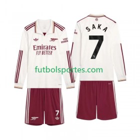 Camiseta Arsenal Saka 7 Niño Tercera Equipación 2025/2026 Manga Larga